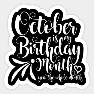 October Birthday Sticker